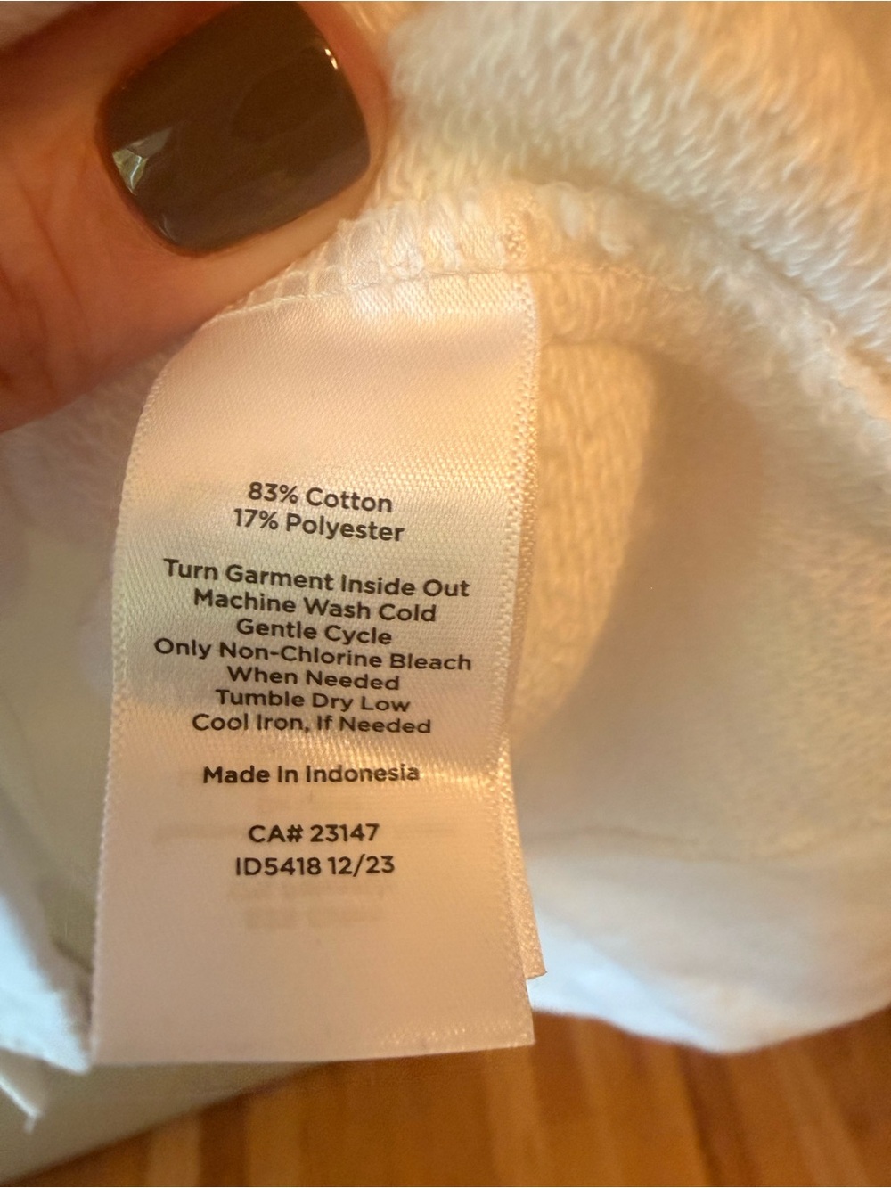 Talbots Plus White Lace Up Hoodie Size 1X Navy Nautical Drawstring - Picture 6 of 7
